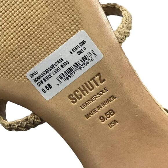 Schutz 9.5 suede fringed sandals tan - Picture 7 of 7
